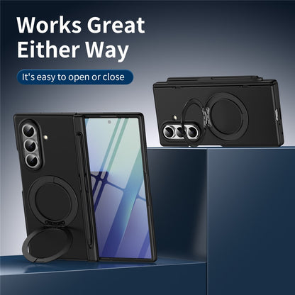 For Samsung Galaxy Z Fold8 Ultra Rotary Kickstand PC Phone Cover with Tempered Glass Film / Stylus