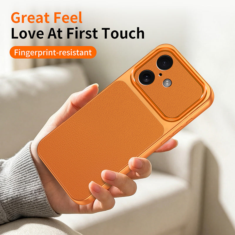WANLONFENG for iPhone 16 XYP Series Case Lambskin Texture PC TPU Precise Cutouts Phone Cover with 2Pcs Tempered Glass Film