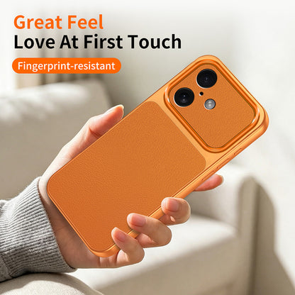 WANLONFENG for iPhone 16 XYP Series Case Lambskin Texture PC TPU Precise Cutouts Phone Cover with 2Pcs Tempered Glass Film