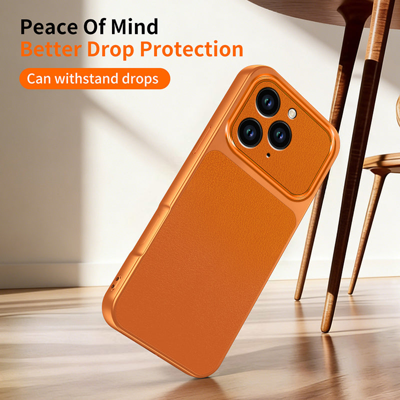 WANLONFENG for iPhone 16 Pro XYP Series Case Lambskin Texture PC TPU Precise Cutouts Phone Cover with 2Pcs Tempered Glass Film