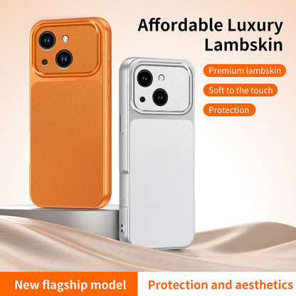 WANLONFENG for iPhone 15 XYP Series Case Lambskin Texture PC TPU Precise Cutouts Phone Cover with 2Pcs Tempered Glass Film