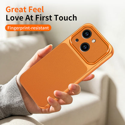 WANLONFENG for iPhone 15 XYP Series Case Lambskin Texture PC TPU Precise Cutouts Phone Cover with 2Pcs Tempered Glass Film
