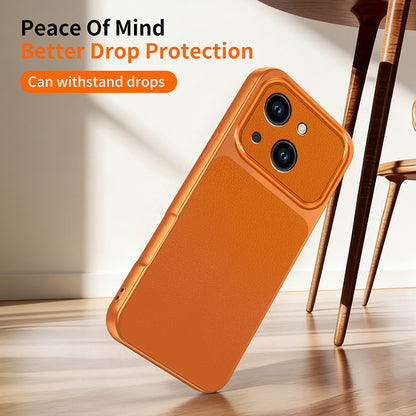 WANLONFENG for iPhone 15 XYP Series Case Lambskin Texture PC TPU Precise Cutouts Phone Cover with 2Pcs Tempered Glass Film