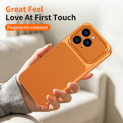 WANLONFENG for iPhone 15 Pro Max XYP Series Case Lambskin Texture PC TPU Precise Cutouts Phone Cover with 2Pcs Tempered Glass Film