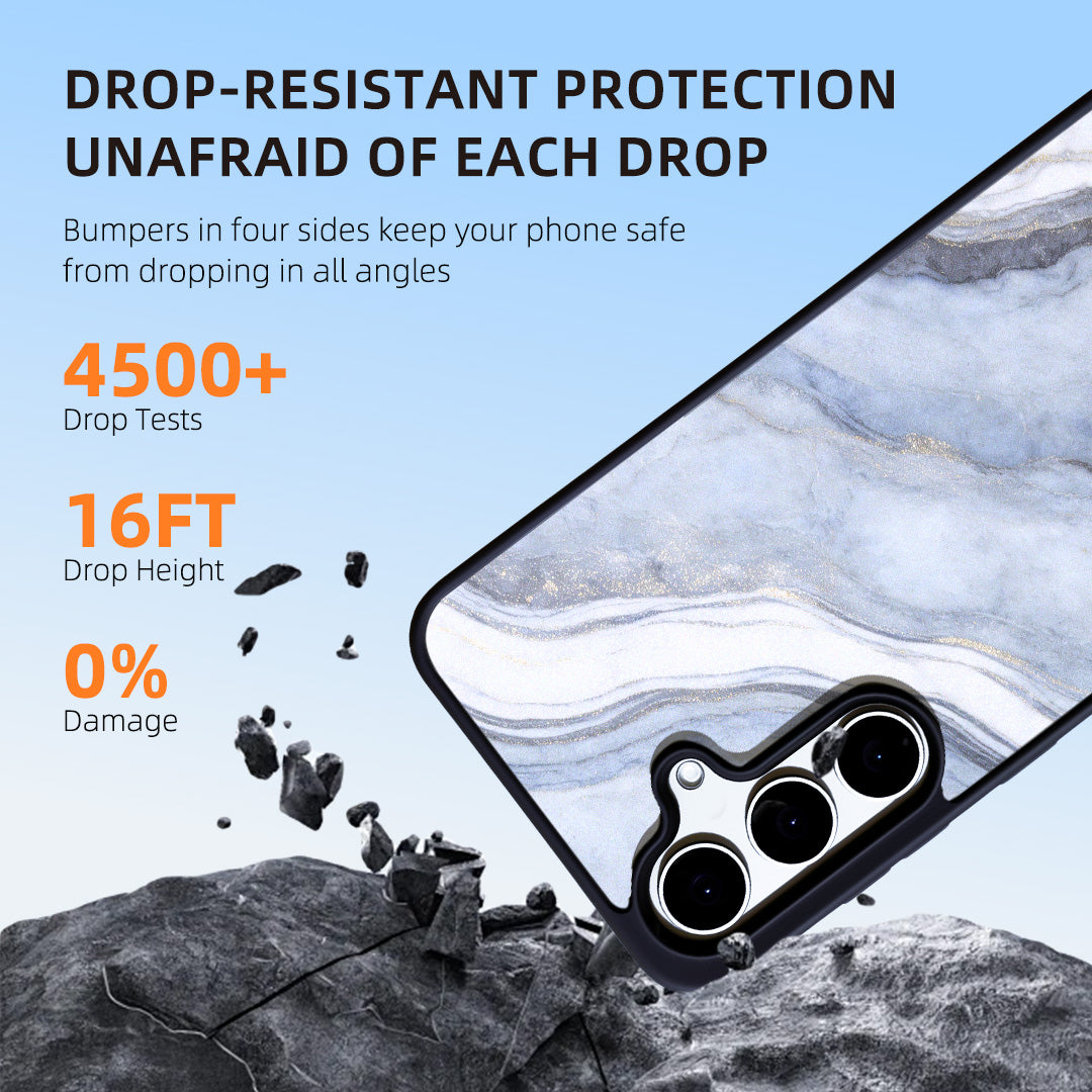 EYCASE for Samsung Galaxy S26+ Magnetic Case Marble Pattern TPU + Acrylic Shockproof Phone Cover