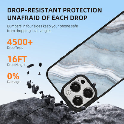 EYCASE for iPhone 15 Pro Max Magnetic Case Marble Pattern TPU + Acrylic Shockproof Phone Cover