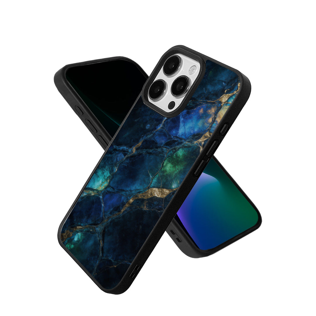 EYCASE for iPhone 15 Pro Max Magnetic Case Marble Pattern TPU + Acrylic Shockproof Phone Cover