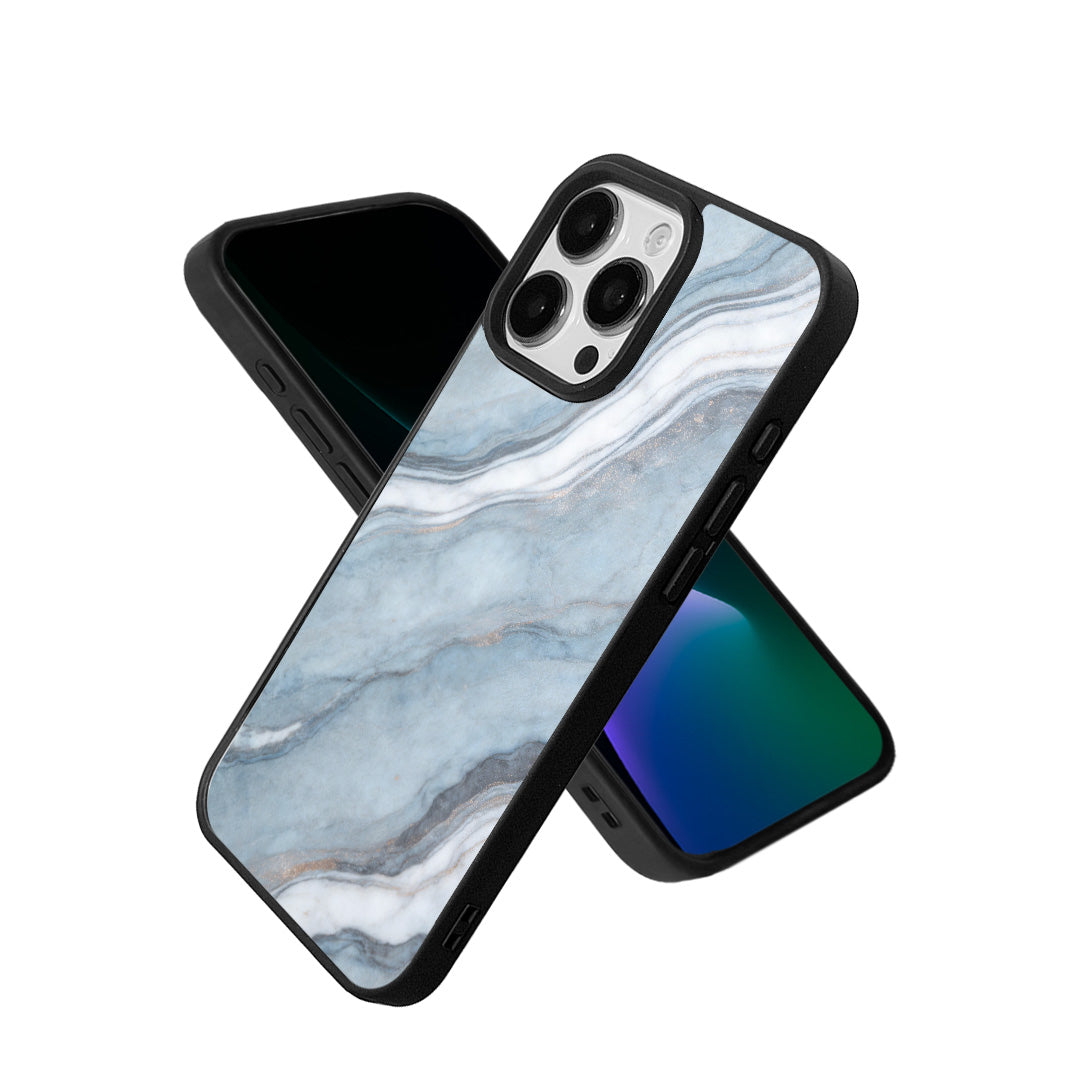 EYCASE for iPhone 15 Pro Magnetic Case Marble Pattern TPU + Acrylic Shockproof Phone Cover