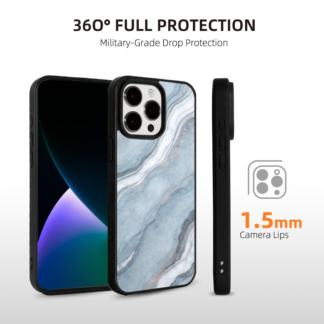 EYCASE for iPhone 15 Pro Magnetic Case Marble Pattern TPU + Acrylic Shockproof Phone Cover