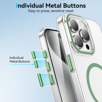 For iPhone 15 Pro Clear Magnetic Case PC Anti Drop Phone Back Cover Compatible with MagSafe