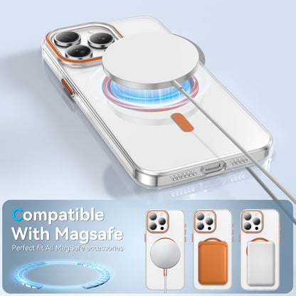 For iPhone 15 Pro Clear Magnetic Case PC Anti Drop Phone Back Cover Compatible with MagSafe