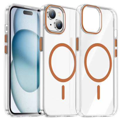 For iPhone 14 Plus Clear Magnetic Case PC Anti Drop Phone Back Cover Compatible with MagSafe