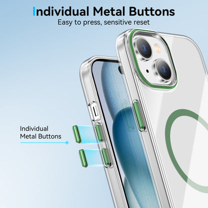 For iPhone 14 Plus Clear Magnetic Case PC Anti Drop Phone Back Cover Compatible with MagSafe