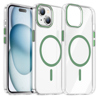 For iPhone 14 Plus Clear Magnetic Case PC Anti Drop Phone Back Cover Compatible with MagSafe