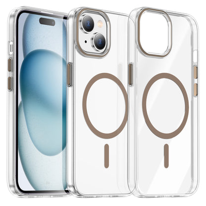 For iPhone 14 Plus Clear Magnetic Case PC Anti Drop Phone Back Cover Compatible with MagSafe