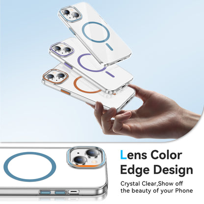 For iPhone 14 Clear Magnetic Case PC Anti Drop Phone Back Cover Compatible with MagSafe