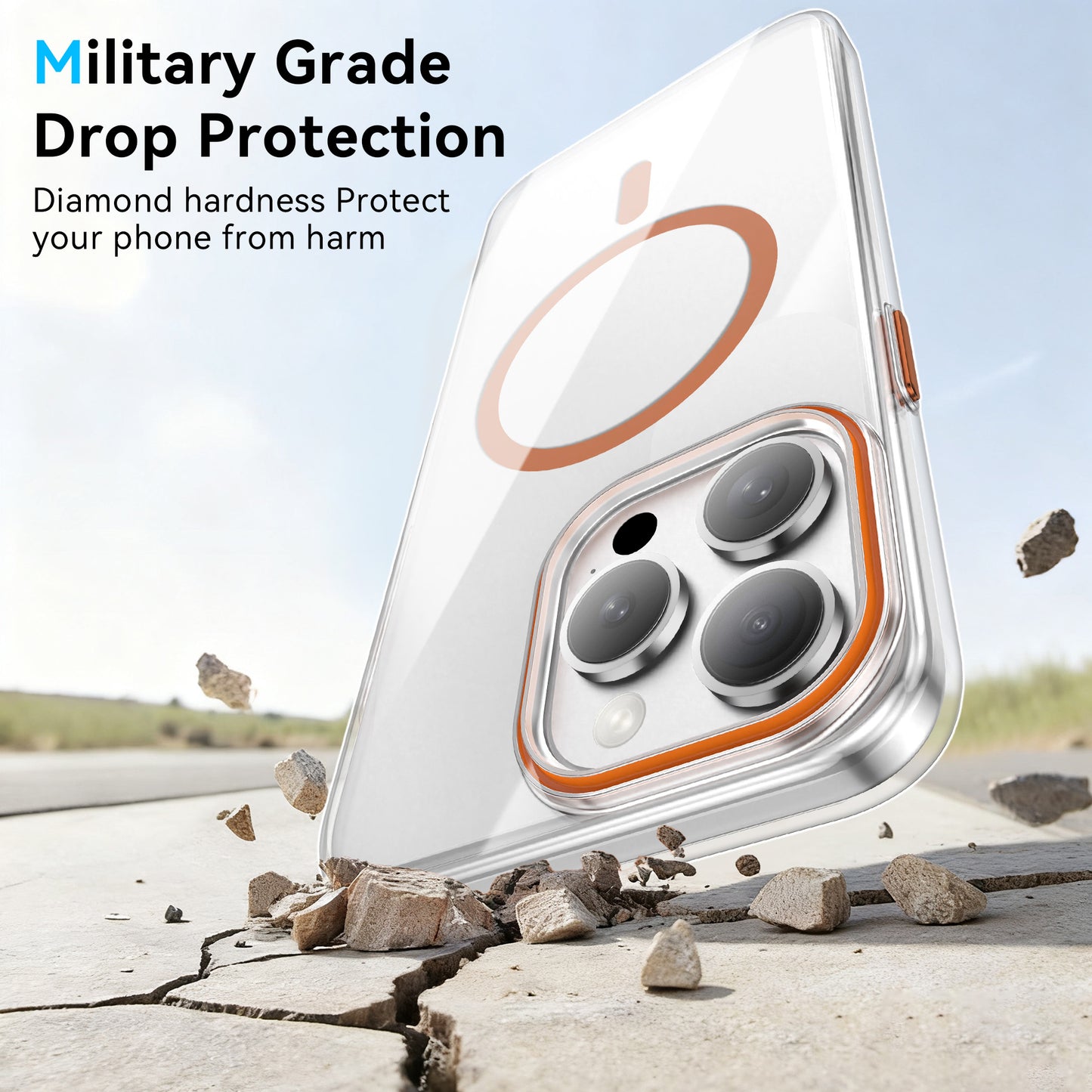 For iPhone 15 Pro Max Clear Magnetic Case PC Anti Drop Phone Back Cover Compatible with MagSafe