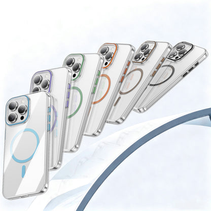 For iPhone 15 Pro Max Clear Magnetic Case PC Anti Drop Phone Back Cover Compatible with MagSafe