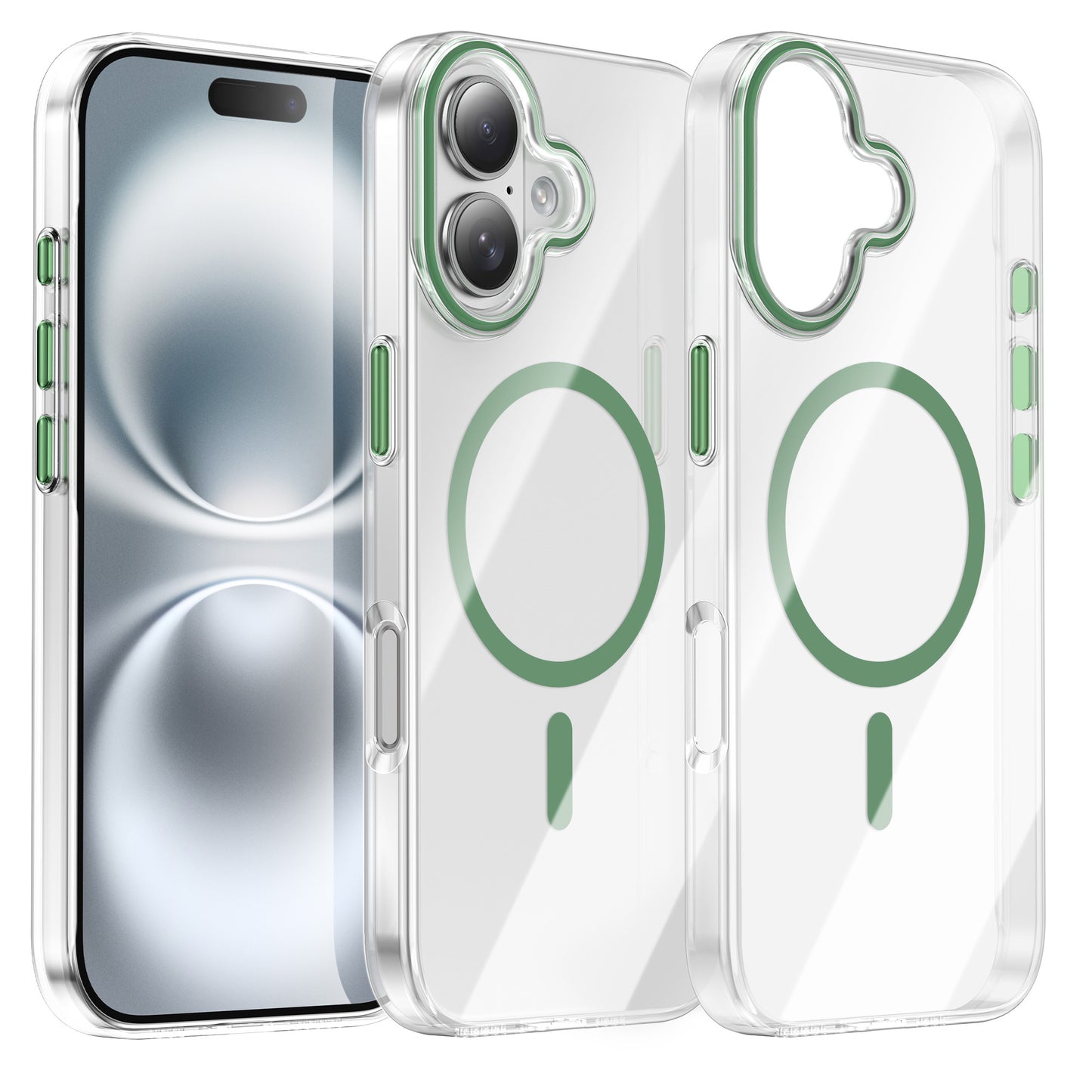 For iPhone 16 Clear Magnetic Case PC Anti Drop Phone Back Cover Compatible with MagSafe