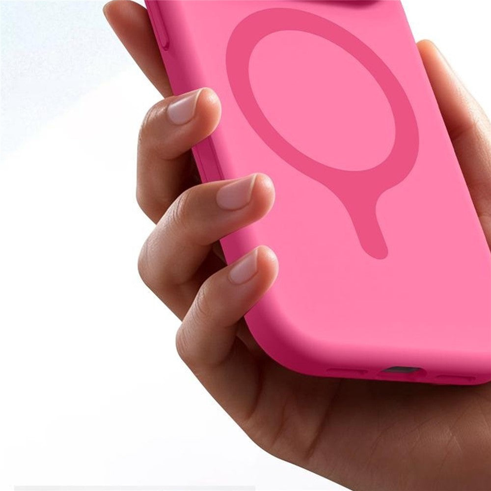 For iPhone 16 Pro Magnetic Case Liquid Silicone Anti Scratch Phone Cover with Tempered Glass Screen Protector