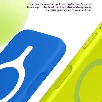 For iPhone 16 Pro Max Magnetic Case Liquid Silicone Anti Scratch Phone Cover with Tempered Glass Screen Protector