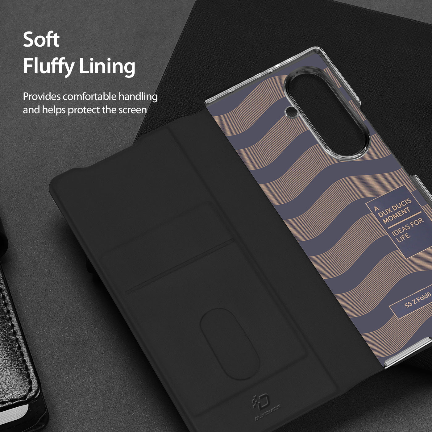 DUX DUCIS for Samsung Galaxy Z Fold8 Ultra Case  Bril Series Leather+PC Phone Cover with Stand