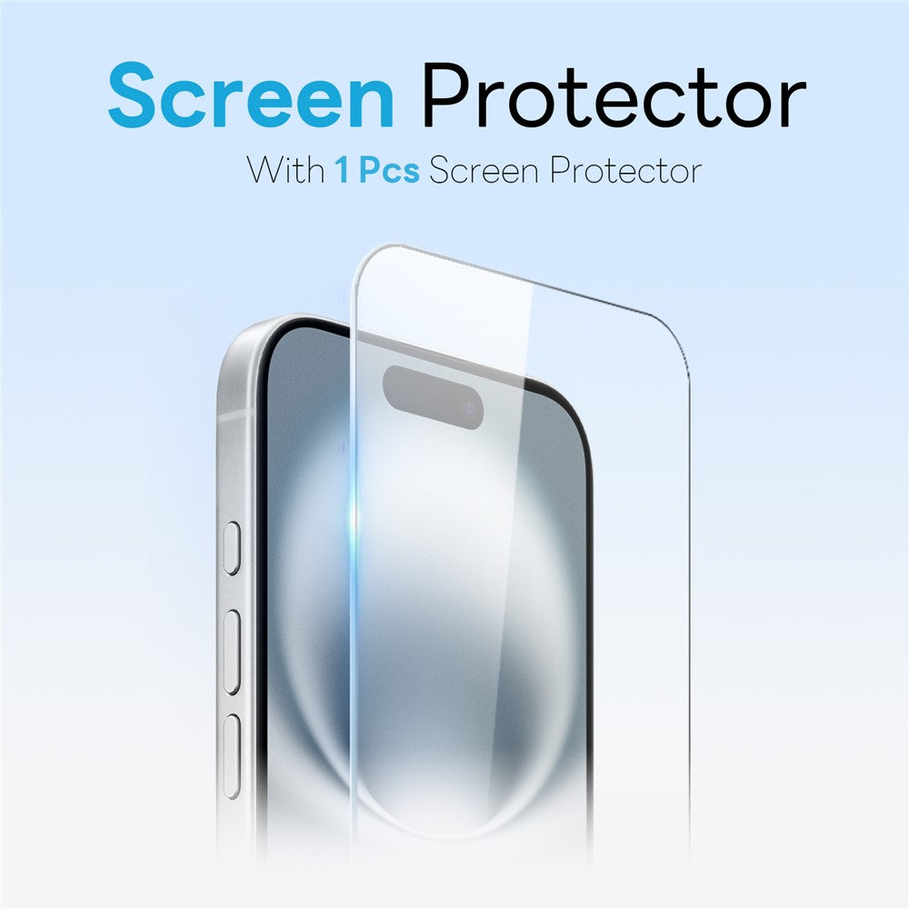 NORTHJO For iPhone 16 Case with Invisible Magnetic O-Ring Stand Compatible with MagSafe Translucent Matte Shockproof Phone Cover with Tempered Glass Film