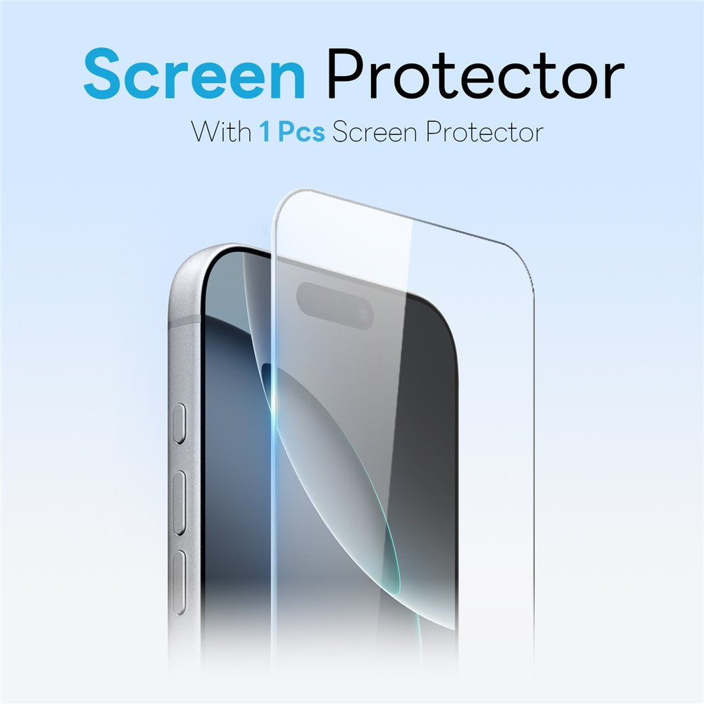 NORTHJO For iPhone 16 Pro Case with Invisible Magnetic O-Ring Stand Compatible with MagSafe Translucent Matte Shockproof Phone Cover with Tempered Glass Film