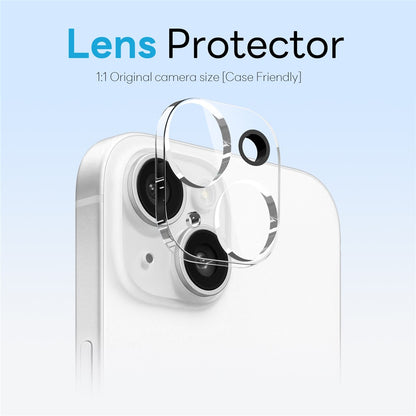 NORTHJO For iPhone 15 Plus Case with Magnetic O-Ring Stand Compatible with MagSafe Translucent Matte Shockproof Phone Cover with Tempered Glass Film + Lens Film