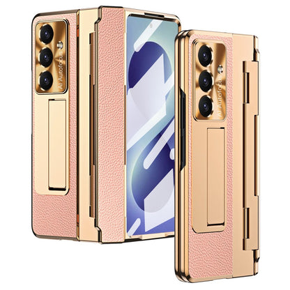 For Samsung Galaxy Z Fold8 Ultra Case Hinge Protection Leather + PC Shockproof Cover with Screen Protector
