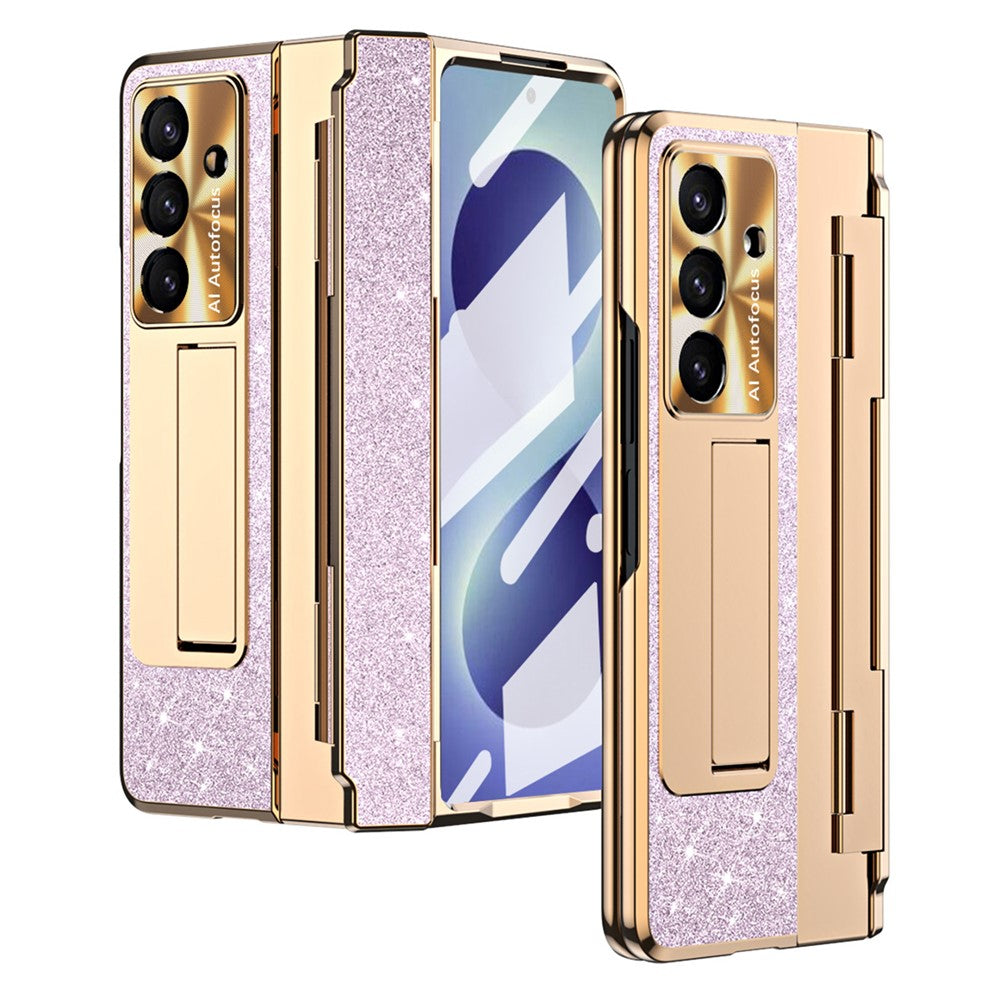 For Samsung Galaxy Z Fold8 Ultra Case with Kickstand Hinge Protection Rhinestone Glitter PC Phone Cover