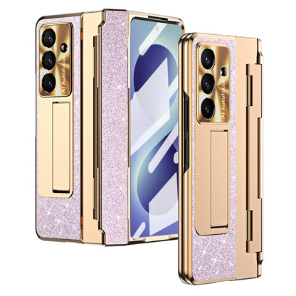 For Samsung Galaxy Z Fold8 Ultra Case with Kickstand Hinge Protection Rhinestone Glitter PC Phone Cover