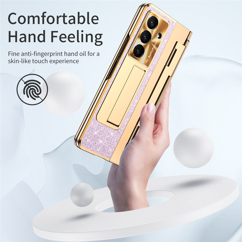 For Samsung Galaxy Z Fold8 Ultra Case with Kickstand Hinge Protection Rhinestone Glitter PC Phone Cover