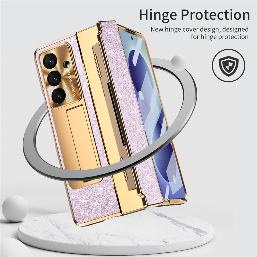 For Samsung Galaxy Z Fold8 Ultra Case with Kickstand Hinge Protection Rhinestone Glitter PC Phone Cover