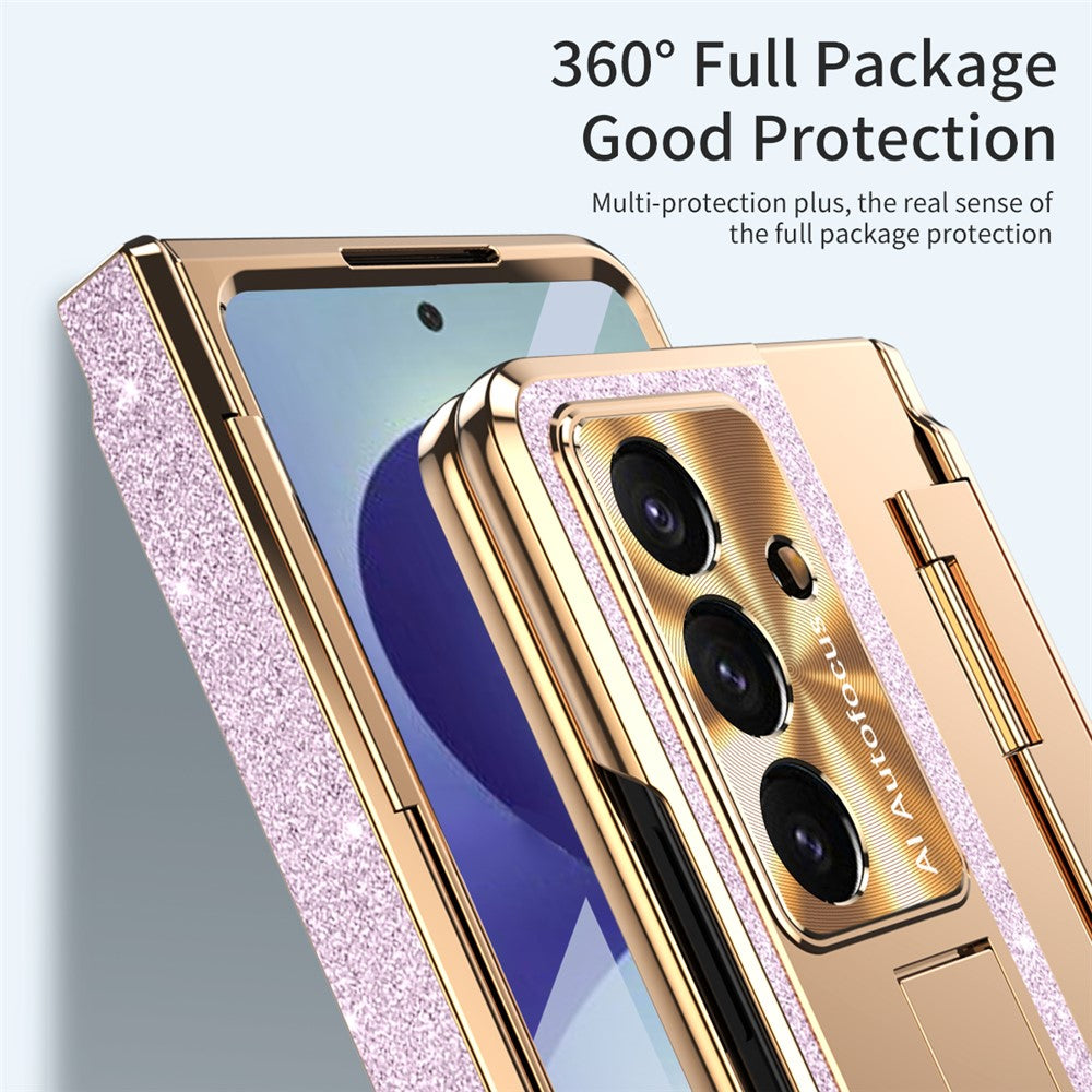 For Samsung Galaxy Z Fold8 Ultra Case with Kickstand Hinge Protection Rhinestone Glitter PC Phone Cover