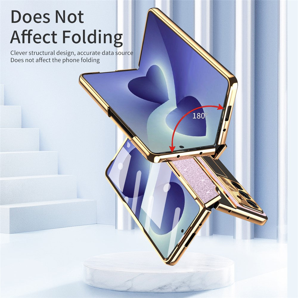 For Samsung Galaxy Z Fold8 Ultra Case with Kickstand Hinge Protection Rhinestone Glitter PC Phone Cover