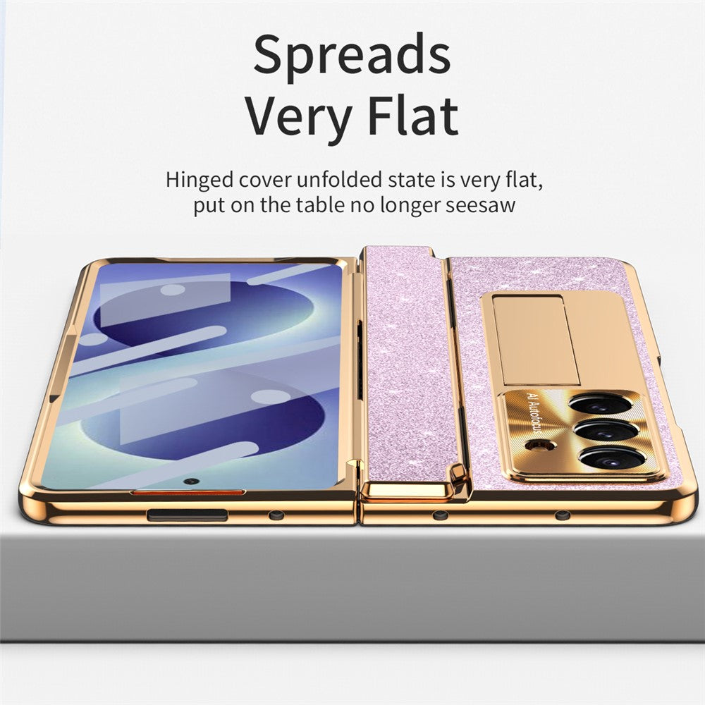 For Samsung Galaxy Z Fold8 Ultra Case with Kickstand Hinge Protection Rhinestone Glitter PC Phone Cover