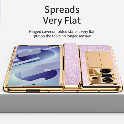 For Samsung Galaxy Z Fold8 Ultra Case with Kickstand Hinge Protection Rhinestone Glitter PC Phone Cover