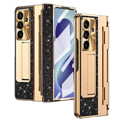For Samsung Galaxy Z Fold8 Ultra Case with Kickstand Hinge Protection Rhinestone Glitter PC Phone Cover