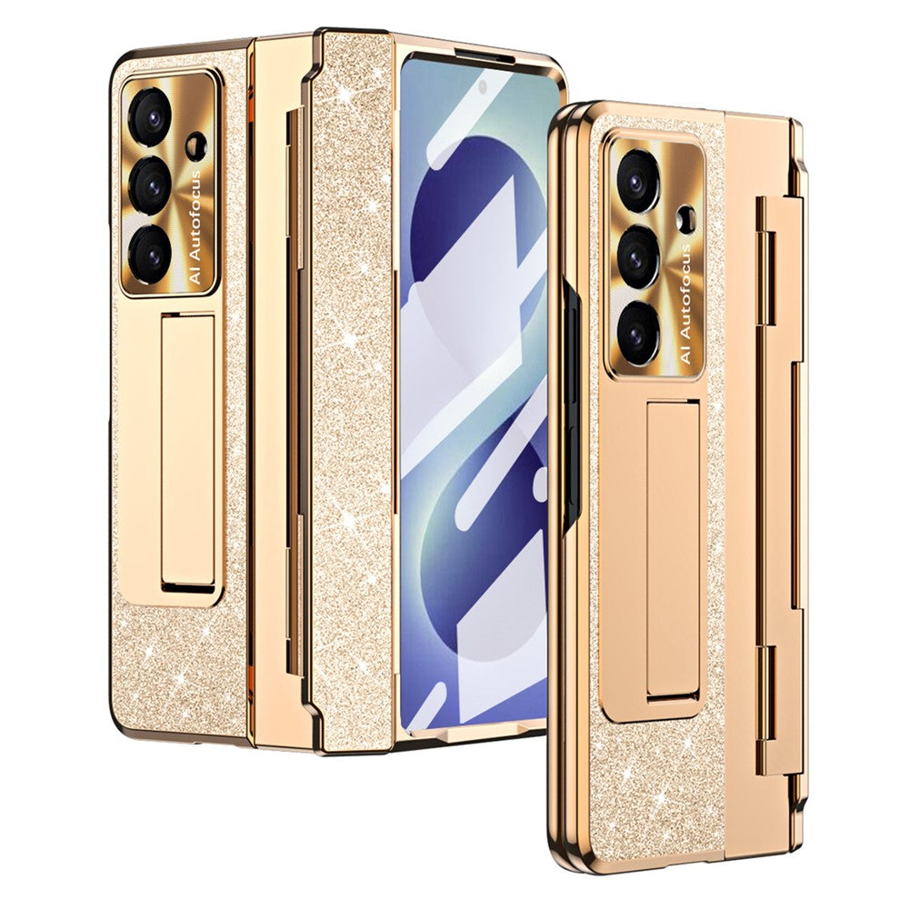 For Samsung Galaxy Z Fold8 Ultra Case with Kickstand Hinge Protection Rhinestone Glitter PC Phone Cover