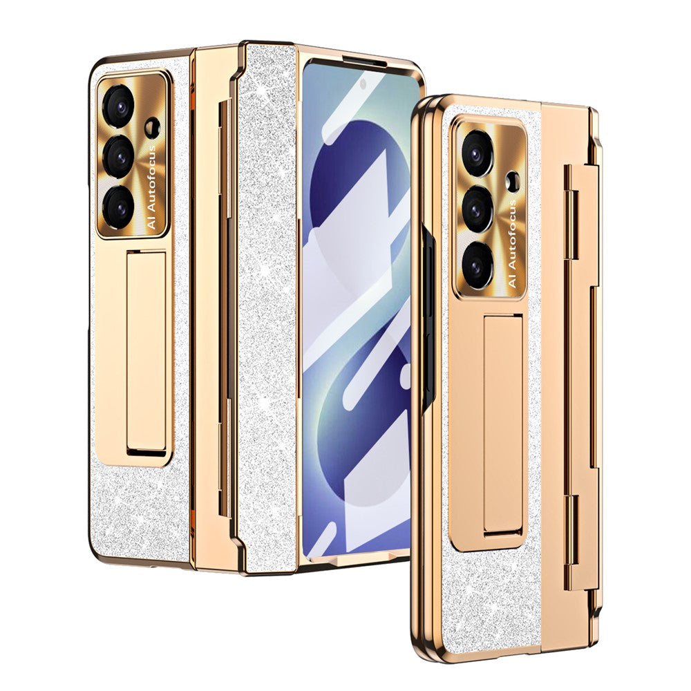 For Samsung Galaxy Z Fold8 Ultra Case with Kickstand Hinge Protection Rhinestone Glitter PC Phone Cover