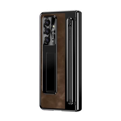 For Samsung Galaxy Z Fold8 Ultra Case Leather+PC Kickstand Phone Cover with Tempered Glass Film, Stylus