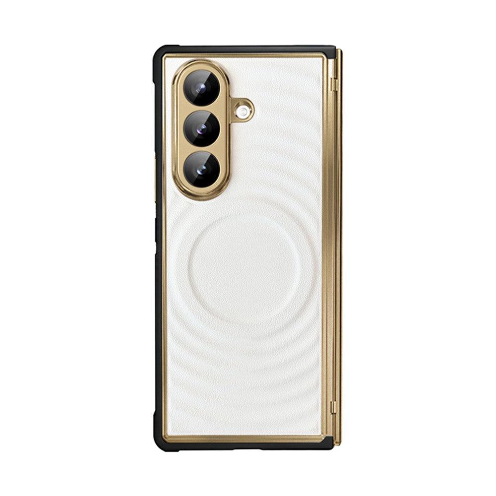 For Samsung Galaxy Z Fold8 Ultra Magnetic Case Leather Coated TPU PC Phone Cover with Tempered Glass Film