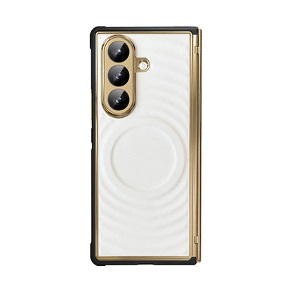 For Samsung Galaxy Z Fold8 Ultra Magnetic Case Leather Coated TPU PC Phone Cover with Tempered Glass Film