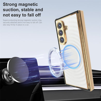 For Samsung Galaxy Z Fold8 Ultra Magnetic Case Leather Coated TPU PC Phone Cover with Tempered Glass Film