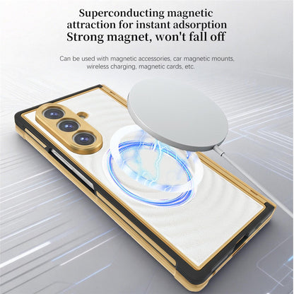 For Samsung Galaxy Z Fold8 Ultra Magnetic Case Leather Coated TPU PC Phone Cover with Tempered Glass Film