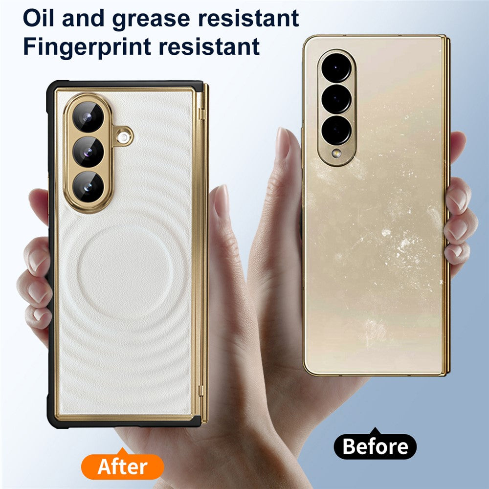 For Samsung Galaxy Z Fold8 Ultra Magnetic Case Leather Coated TPU PC Phone Cover with Tempered Glass Film