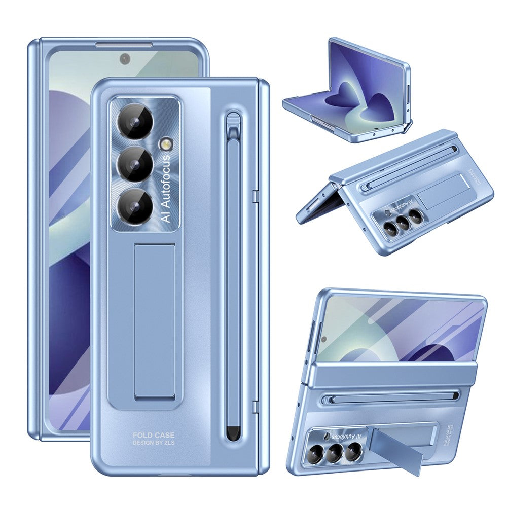 For Samsung Galaxy Z Fold8 Ultra Case Kickstand Hinge PC Phone Cover with Tempered Glass Film, Stylus