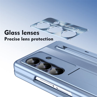 For Samsung Galaxy Z Fold8 Ultra Case Kickstand Hinge PC Phone Cover with Tempered Glass Film, Stylus