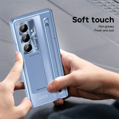 For Samsung Galaxy Z Fold8 Ultra Case Kickstand Hinge PC Phone Cover with Tempered Glass Film, Stylus